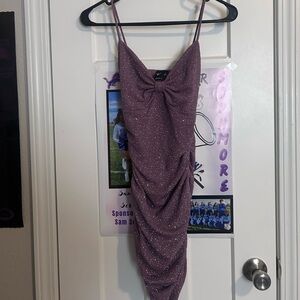 Purple Glitter Hoco Dress
